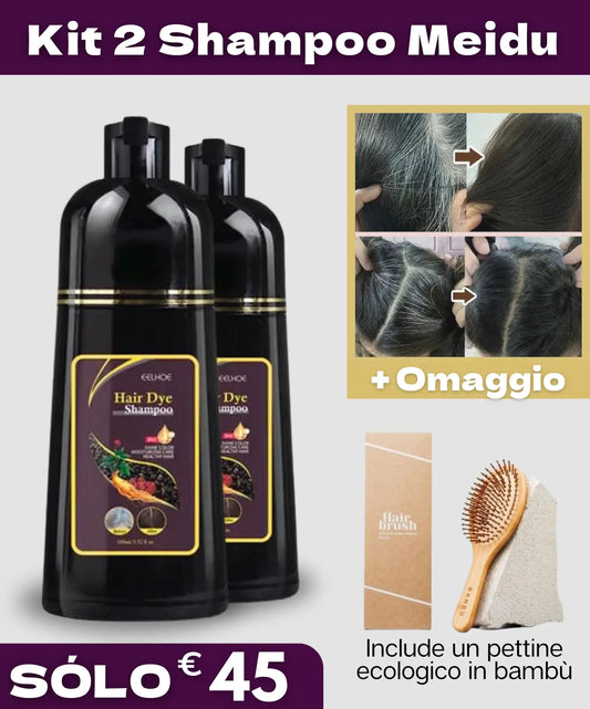 SHAMPOO 3 in 1 per Capelli Grigi + Pettine Ecologico in Bambù in Omaggio The box Italy